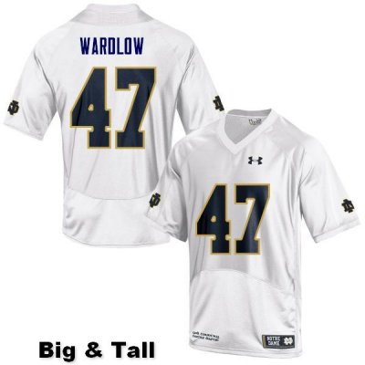 Notre Dame Fighting Irish Men's Kofi Wardlow #47 White Under Armour Authentic Stitched Big & Tall College NCAA Football Jersey TKX0399KQ